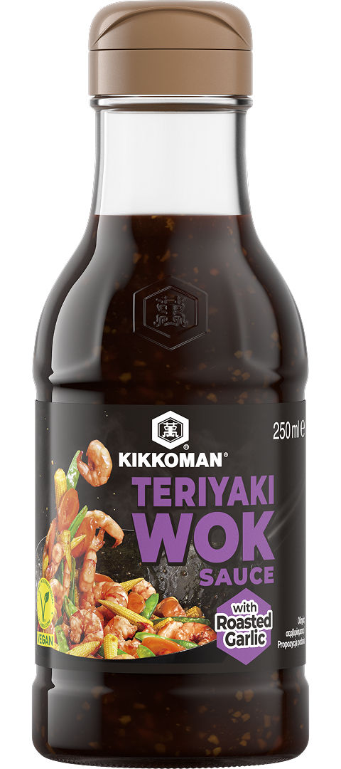 Salsa Kikkoman Teriyaki Wok con ajo asado